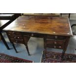 20th Century stained pine knee hole pedestal desk. (B.P. 24% incl.