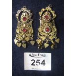 A pair of silver gilt filigree earrings. (B.P. 24% incl.