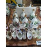 Set of 12 The Danbury Mint Summer Collection china bells, together with Masons, Coalport,