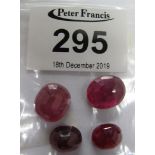 Group of four unset, treated rubies. (B.P. 24% incl.