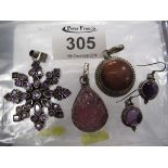 Collection of silver and gem set jewellery. (B.P. 24% incl.