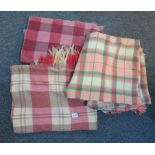 Three vintage check blankets in varying colours. (3) (B.P. 24% incl.