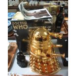 Modern Dr Who collectors cookie jar, gold plated limited edition in original box. (B.P. 24% incl.