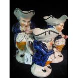 Graduated set of three Staffordshire toby jugs. (3) (B.P. 24% incl.