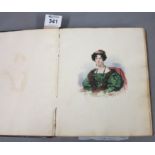 19th Century sketchbook containing good quality pencil sketches, portraits,