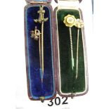 Four Victorian stick pins. (B.P. 24% incl.