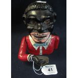 Cast metal black man money box. (B.P. 24% incl.