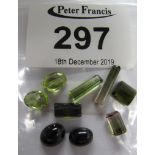 Group of unset gemstones, including green tourmaline. (B.P. 24% incl.