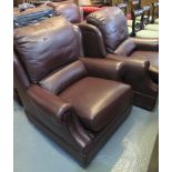 Modern G Plan leather four piece suite, comprising three seater sofa,