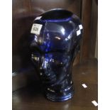 Moulded blue glass shop mannequin head. (B.P. 24% incl.