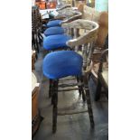 Set of four modern spindle and curve back bar pub stools. (B.P. 24% incl.
