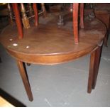 19th Century mahogany D ended dining table on square chamfered legs. (B.P. 24% incl.