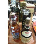 Tray of assorted whiskies to include; Bell's, Famous Grouse, Glenfiddich,