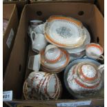 Box of assorted china to include; Worcester Corn flag tea and dinner ware items,