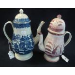 19th Century Cambrian pottery pink lustre baluster shaped coffee pot,