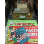 Box of assorted vintage games various to include; 'Goldentone Carillon', continental Subbuteo game,