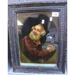 19th Century flat glass crystoleum 'Saint Peter', framed and glazed. 36 x 29cm approx. (B.P.