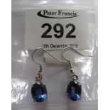 Silver gem set earrings. (B.P. 24% incl.