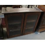 19th Century mahogany two door glazed bookcase. Top only. (B.P. 24% incl.