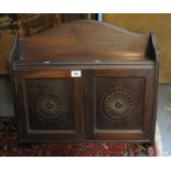 Edwardian mahogany two door, blind panelled hanging corner cupboard. (B.P. 24% incl.