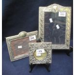 Silver repousse decorated picture frame with Birmingham hallmarks,