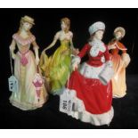 Four Royal Doulton Pretty Ladies bone china figurines to include; 'The Four Seasons'. (4) (B.P.