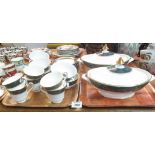 Two trays of Royal Doulton fine bone china 'Carlyle' tea and dinnerware items to include;