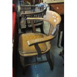 Two similar 19th Century Chippendale style kitchen chairs,