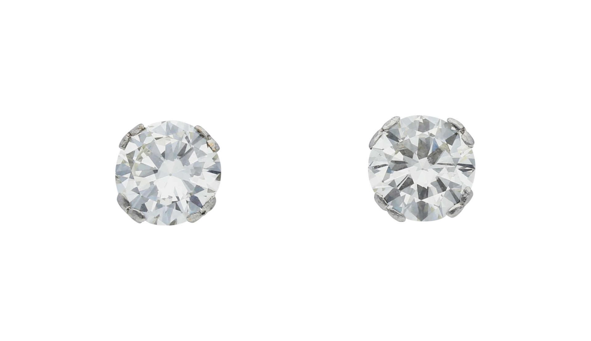 Diamant Ohrschrauben, bezauberndes Paar in Weissgold 18K, besetzt mit 2 Diamanten im Brillantschliff