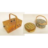 Three wood sewing boxes (3)