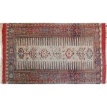 An old Oriental soumak prayers rug