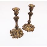 A pair of Art Nouveau gilt bronze candlesticks H25cm (2)