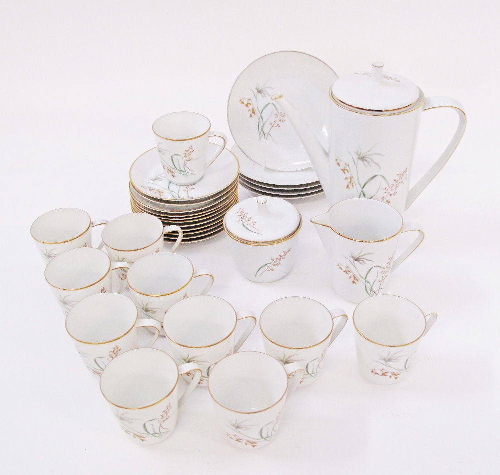 Hutschenreuther L.H.S. Noblesse - German mid century vintage porcelain tea service comprising 1