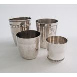 French Hallmarked silver beakers.