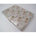 French silver and jeweled cigarette box
