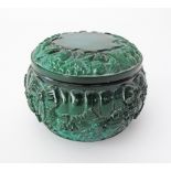 A Czech Heinrich Hoffmann (1875 - 1938) and Henry Schlevogt, Malachite glass powder box and cover,