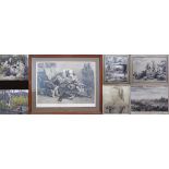 A collection of engravings, the largest 65X81cm. (7)