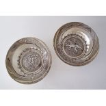 A Cypriot pair of silver bowls, Hallmarked 830 GS for George Stephanides, W12,5cm, weight 300g