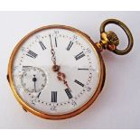 French gold pocket watch