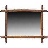 A bamboo framed mirror 58X73cm.