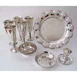 A collection of silver plated table wares. (9)