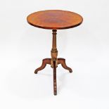 Georgian style carved walnut tripod wine table