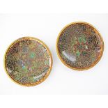 A pair of Chinese cloisonné dishes