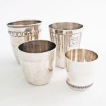 French Hallmarked silver beakers.