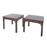 Mahogany carved and veneered side tables