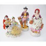 A collection of German porcelain figurines