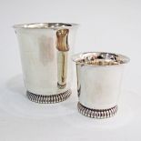 French Hallmarked silver footed beakers / kiddush cups.