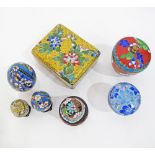 Chinese / Asian cloisonné boxes and ornaments