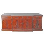 A Dining room buffet / dresser, veneered in flame mahogany