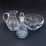 A collection of crystal table-ware
